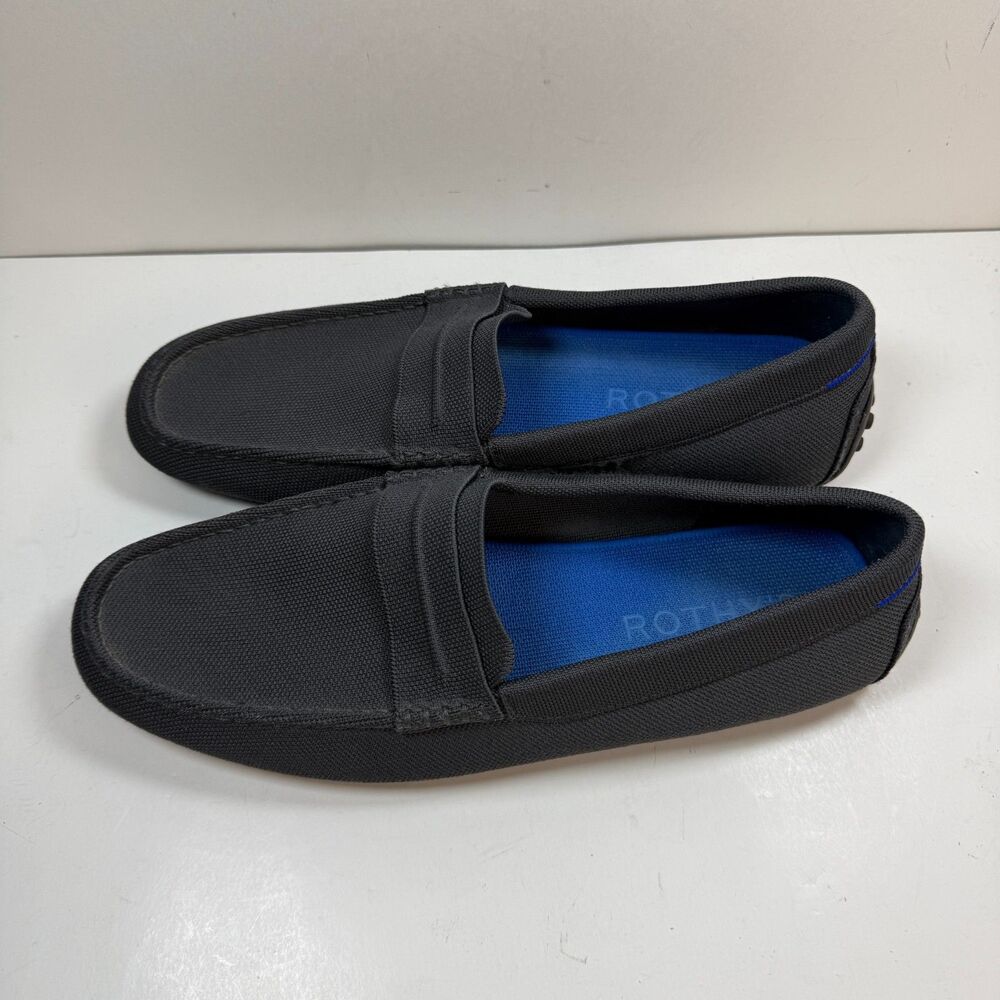 Rothy’s The Driver Loafer Shoes Mens Size 14 Navy Blue Knit Driving Casual